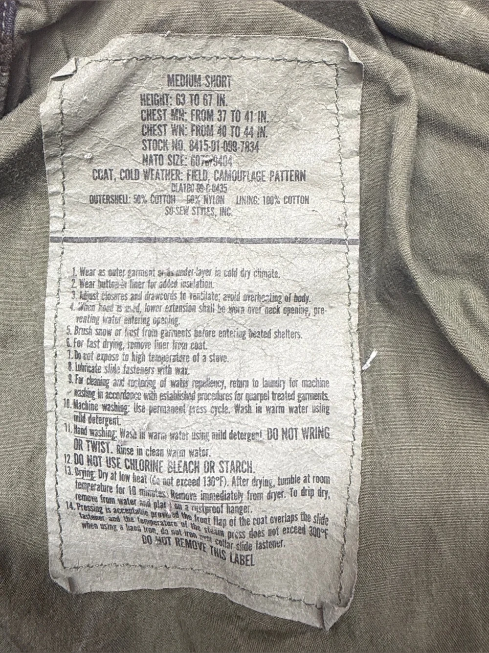Vintage US Military M-65 Field Jacket Woodland Camo Cold Weather Medium Short 80